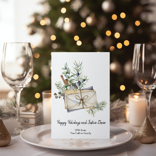 Elegant Greenery Envelope Christmas  Holiday Card