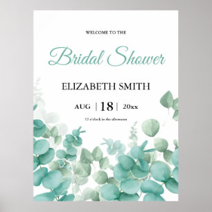 Elegant Greenery Eucalyptus Bridal Shower Poster
