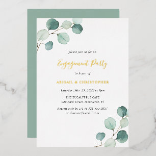 Elegant Greenery Eucalyptus Engagement Party Gold