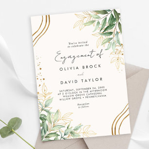 Elegant Greenery Eucalyptus Engagement Party Invitation