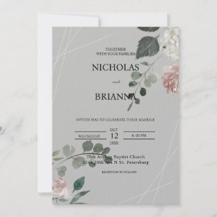 Elegant Greenery Eucalyptus Leaves Wedding Invitat Invitation