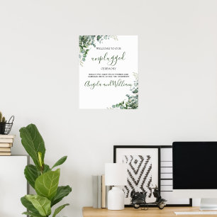 Elegant Greenery Eucalyptus Leaves Wedding Poster