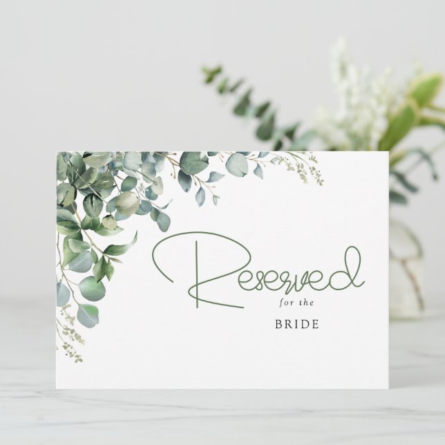 Elegant Greenery Eucalyptus Leaves Wedding reserve (Standing Front)