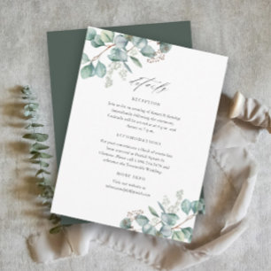 Elegant Greenery Eucalyptus Wedding Details Enclosure Card