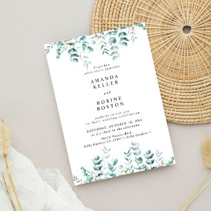 Elegant Greenery Eucalyptus Wedding Invitation