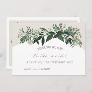 Elegant Greenery  Fern Will You Be MyBridesmaid Card
