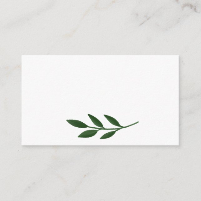 Elegant Greenery Flat Place Card (Front)