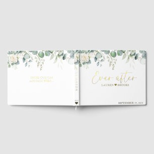 Elegant Greenery Floral Bridal wedding guest book 