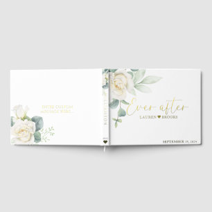 Elegant Greenery Floral Bridal wedding guest book 