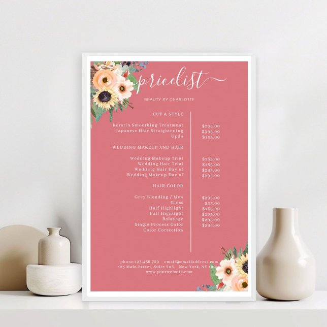 Elegant Greenery Floral Salon  Poster (Elegant Greenery Floral Salon Poster)