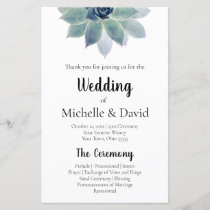 Elegant Greenery Floral Wedding Ceremony Program