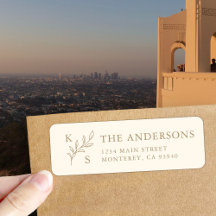 Elegant Greenery Floral Wedding Logo Monogram