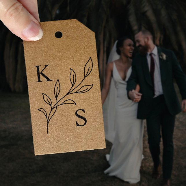 Elegant Greenery Floral Wedding Logo Monogram  Self-inking Stamp (Creator Uploaded)