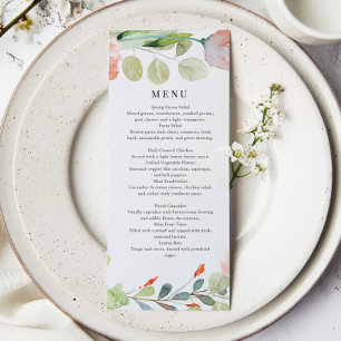 Elegant Greenery Flower Garden Bridal Shower Lunch Menu