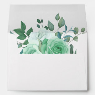 Elegant Greenery Flowers Wedding Return Address Envelope