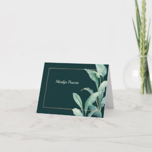 Elegant Greenery Folded Stationery Card
