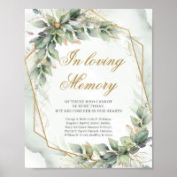 Elegant greenery foliage gold In loving memory 
