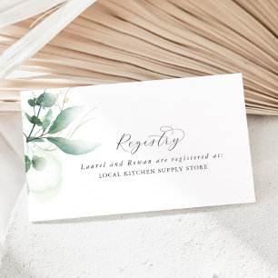 Elegant Greenery Gift Registry Enclosure Card