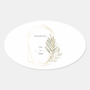 Elegant Greenery Gold Geometric Sticker
