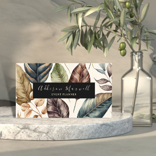 Elegant Greenery Gold Leaf Business Card