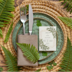 Elegant Greenery gold rustic wedding