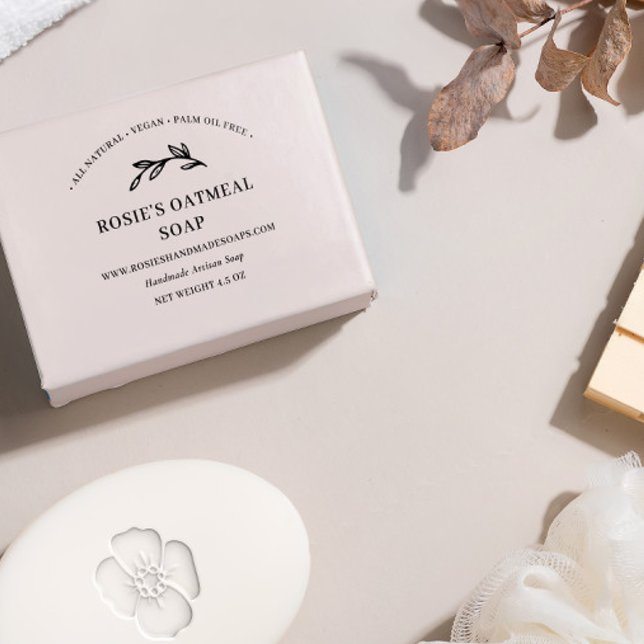 Elegant Greenery Handmade Beauty Skincare Product Rubber Stamp (Creator Uploaded)