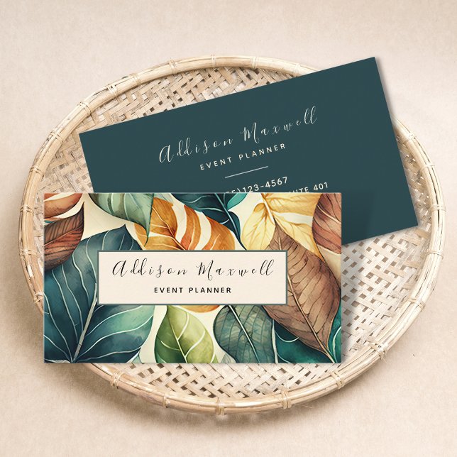 Elegant Greenery Leaf Botanical Business Card (Creator Uploaded)