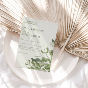 Elegant Greenery Leaves Wedding Party Invitation