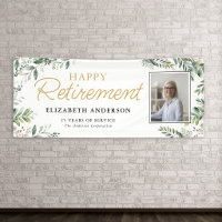 Elegant Greenery Photo Retirement