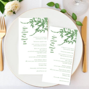 Elegant Greenery Quinceañera Menu