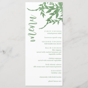Elegant Greenery Quinceañera Menu