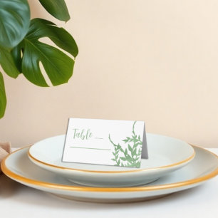 Elegant Greenery Quinceañera Place Card