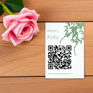 Elegant Greenery Quinceañera Registry Enclosure Card