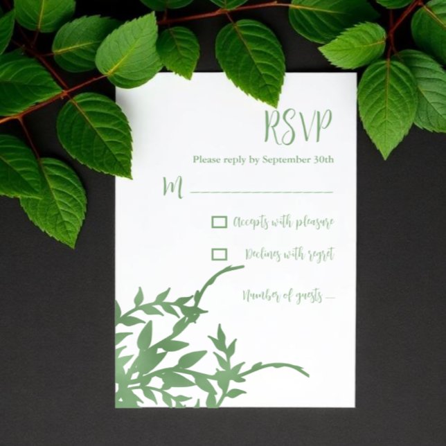 Elegant Greenery Quinceañera RSVP Card (Creator Uploaded)