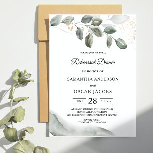 Elegant Greenery Rehearsal Dinner Invitation