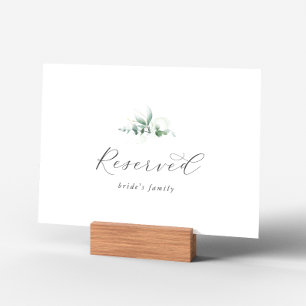 Elegant Greenery Reserved Sign