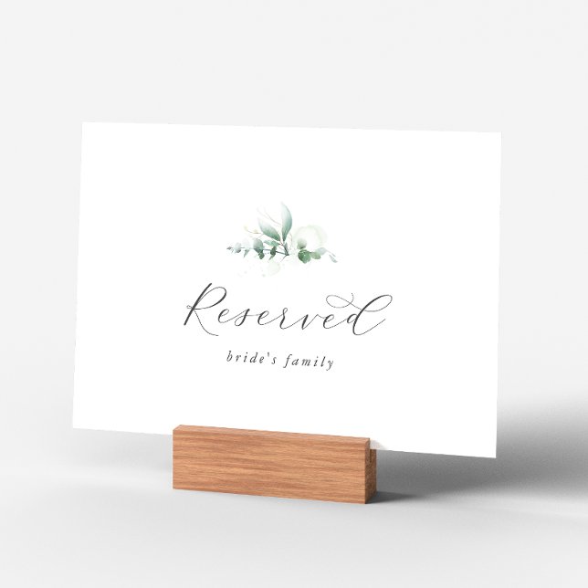 Elegant Greenery Reserved Sign (Creator Uploaded)