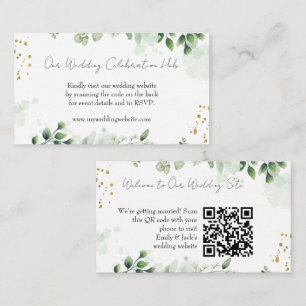 Elegant Greenery RSVP QR Code Invitation