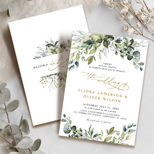 Elegant Greenery Rustic Country Botanical Wedding  Invitation