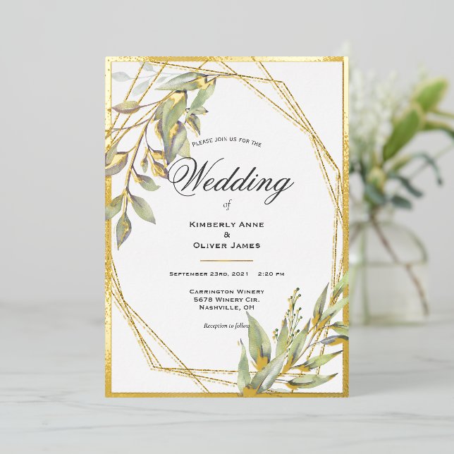 Elegant Greenery Script Wedding  (Standing Front)