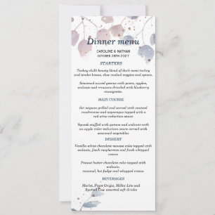  Elegant Greenery Simple Wedding Menu Invitation
