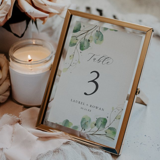 Elegant Greenery Table Number (Creator Uploaded)