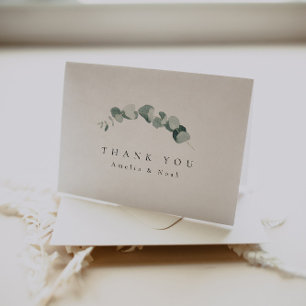 Elegant Greenery Thank You Card