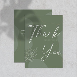 Elegant Greenery Thank You Card For Small Business