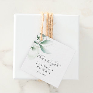Elegant Greenery Thank You Favour Tags