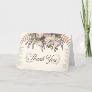 Elegant Greenery Thank You Folded Card