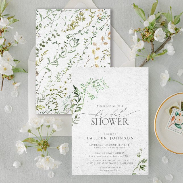 Elegant Greenery Watercolor Bridal Shower Invitation (Bridal Shower Invitation!)