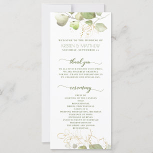 Elegant Greenery Watercolor Floral Gold Program