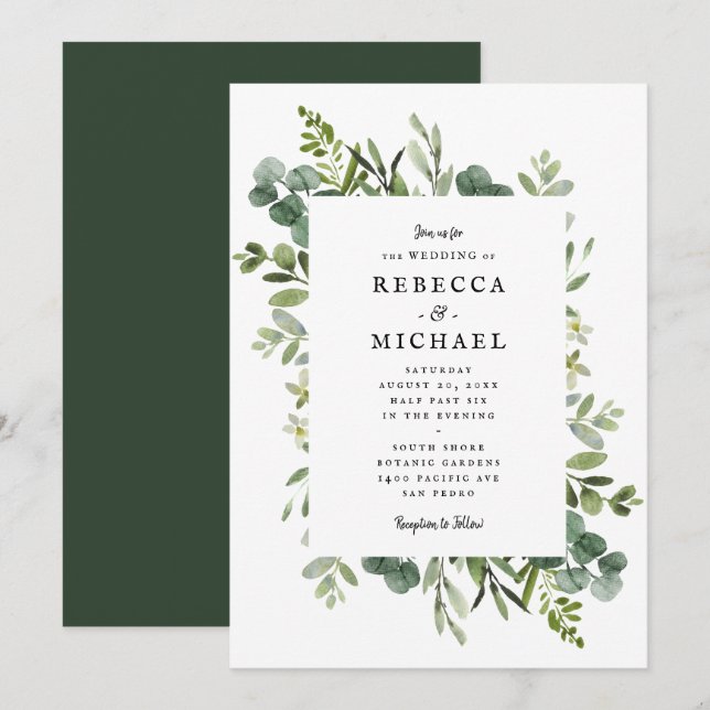 Elegant Greenery Wedding (Front/Back)
