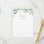 Elegant Greenery Wedding Advice Card<br><div class="desc">This elegant greenery wedding advice card is perfect for a simple wedding and can be used for any event. The modern elegant design features a natural botanical arrangement of eucalyptus, leaves and plants with a subtle mint green watercolor wash accent. These advice cards can be used as a guestbook alternative...</div>